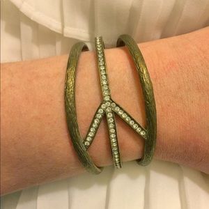 Lucky Brand Boho Peace Sign Cuff Bracelet